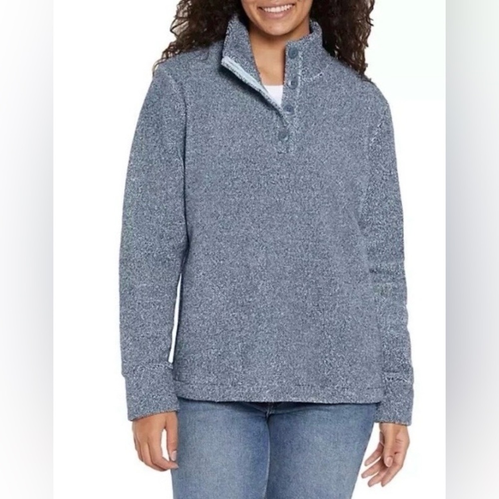 NWT Eddie Bauer Fleece 1/4 Button Pullover- XL.